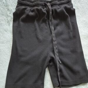 Kids Ribbed Black Shorts